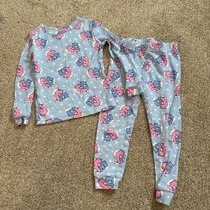 Care Bears Pajama Set 3T Toddler Girls Kids Longsleeve Patterned Pink Blue heart